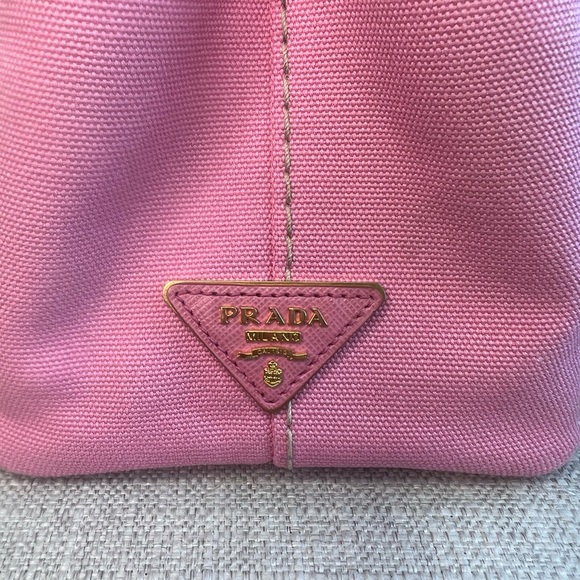 AUTHENTIC PINK PRADA CANAPA TOTE LIKE NEW - Picture 8 of 16